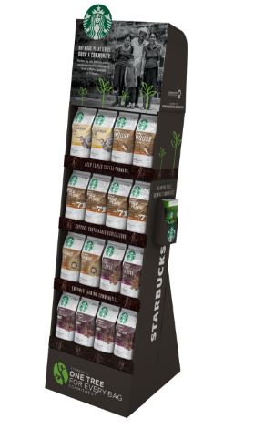 My favorite coffee company one tree one bag display.