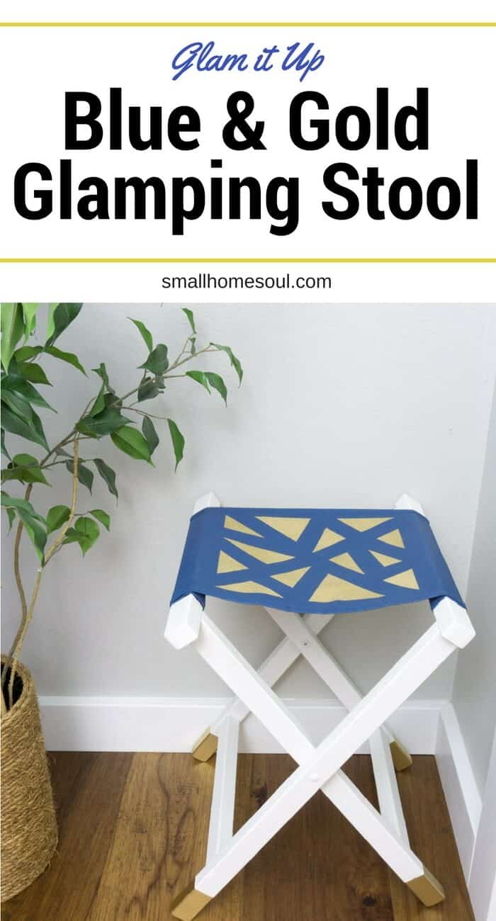 Update an old camping folding stool and give it some glam with gold. Perfect as a kids chair or footstool too.
