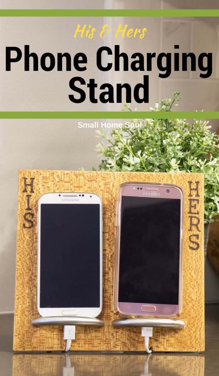 Make this cell phone charging stand and get organization around your cords.