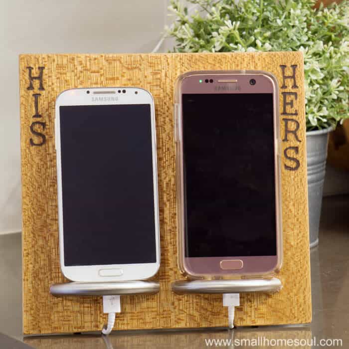 His&Hers Phone Charging Stand on Counter