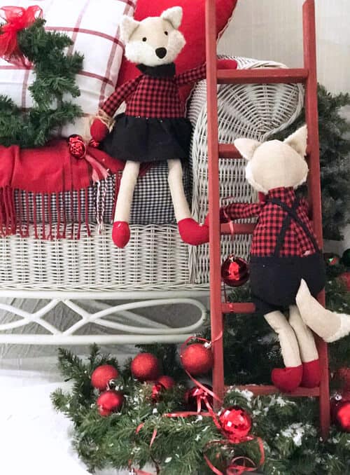 Red Christmas Decor Ladder by The Chelsea Project.