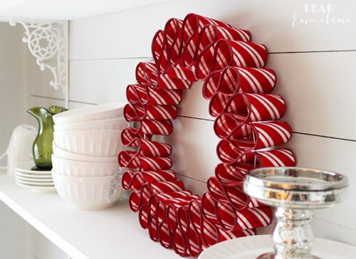 Red Christmas Decor Wreath by Petal and Ply.