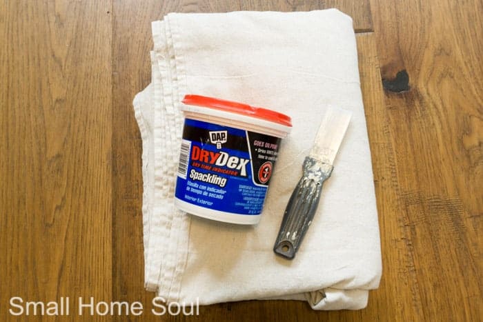 To paint a room you need spackle and a putty knife for patching.