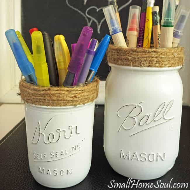 Easy Back To School Mason Jar Pencil Holders - Mason Jar Crafts Love