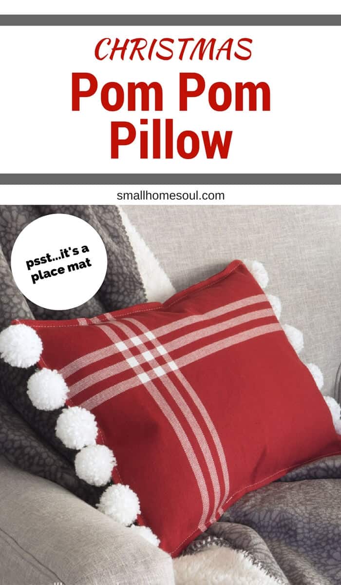 Pin this Christmas Pom Pom pillow so you can find it later.