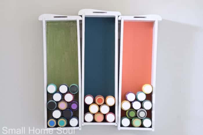 Creative Craft Paint Storage hanging in the office.