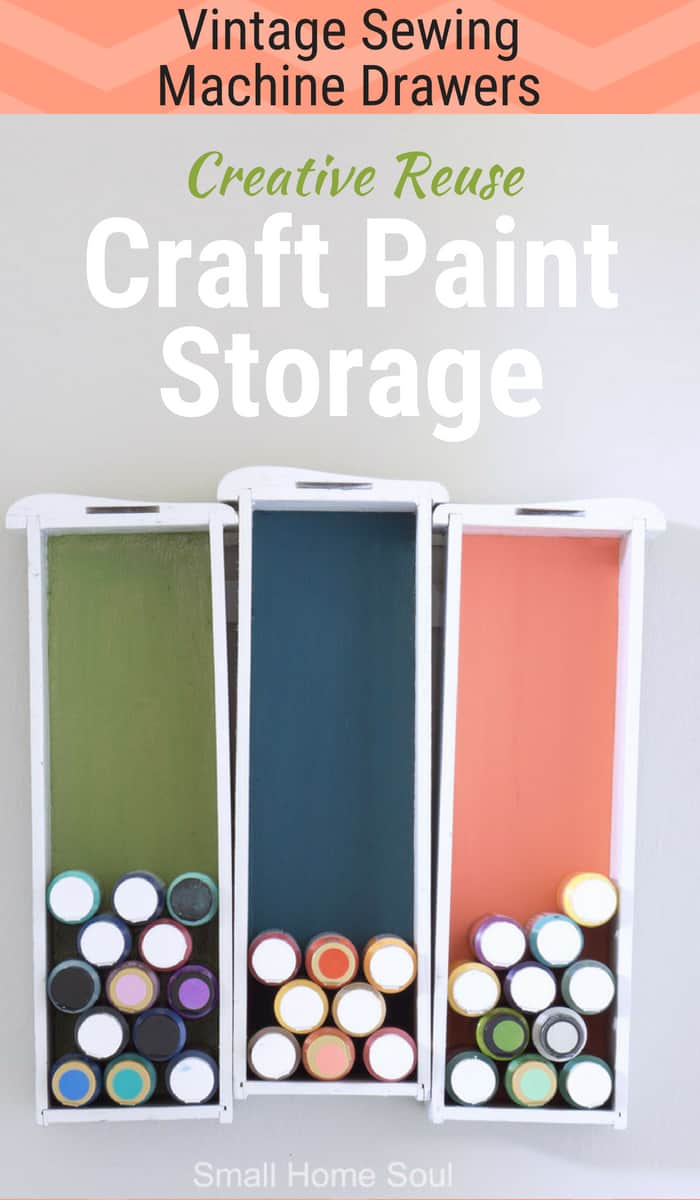 Colorful and creative craft paint storage hanging on the wall.