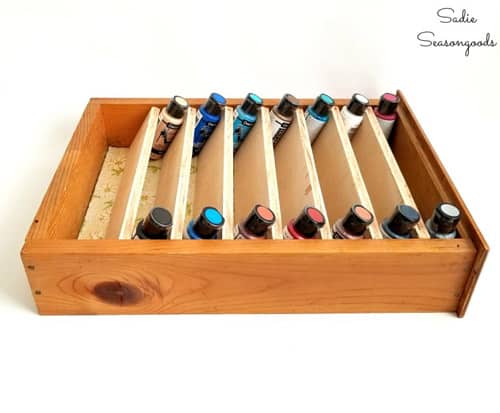 Creative Craft Paint Storage using vintage sewing machine drawers - Girl,  Just DIY!