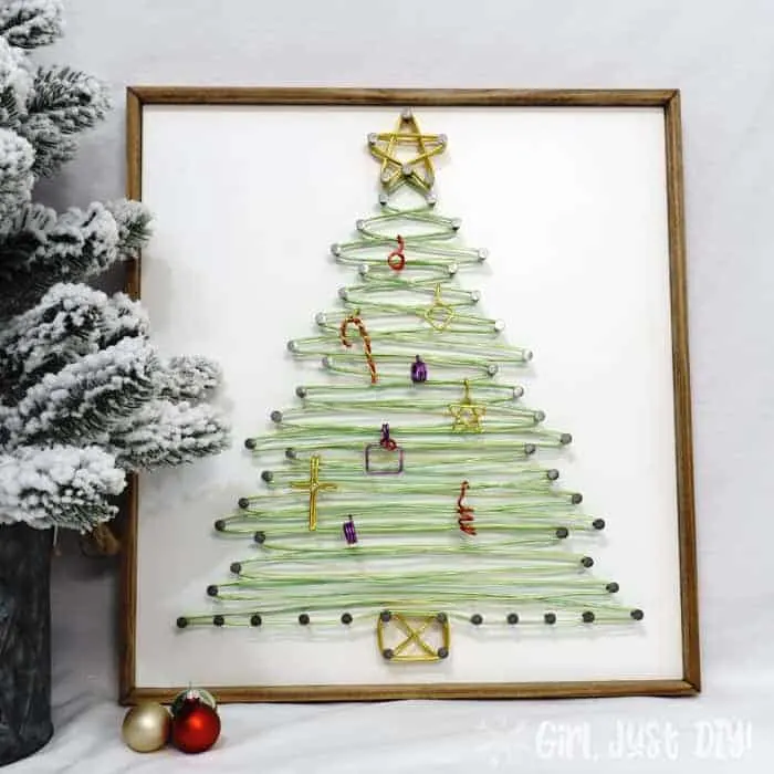 DIY String Art Christmas Tree with Wire - Girl, Just DIY!